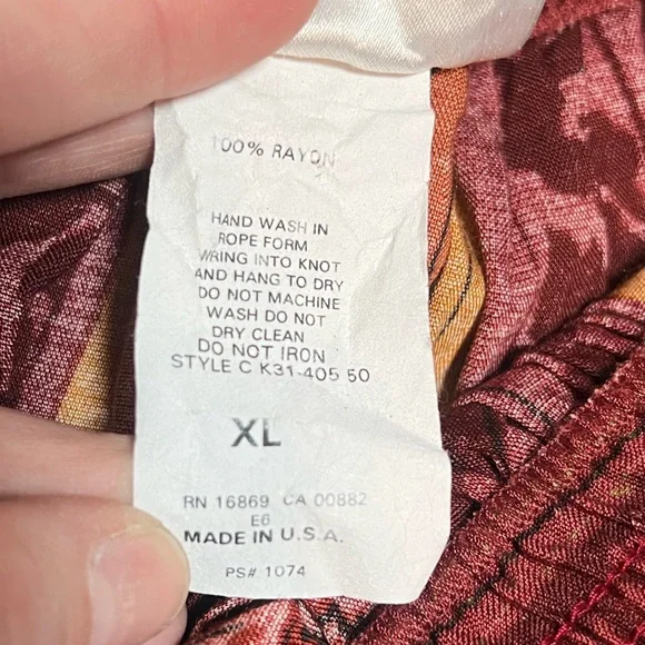 Lucy Boho Patchwork Midi Skirt XL Red Orange Flowy Festival Cottagecore - Picture 7 of 9